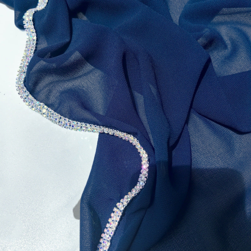 Light Diamond Chiffon Solid Color Women's Toe-covered Scarf