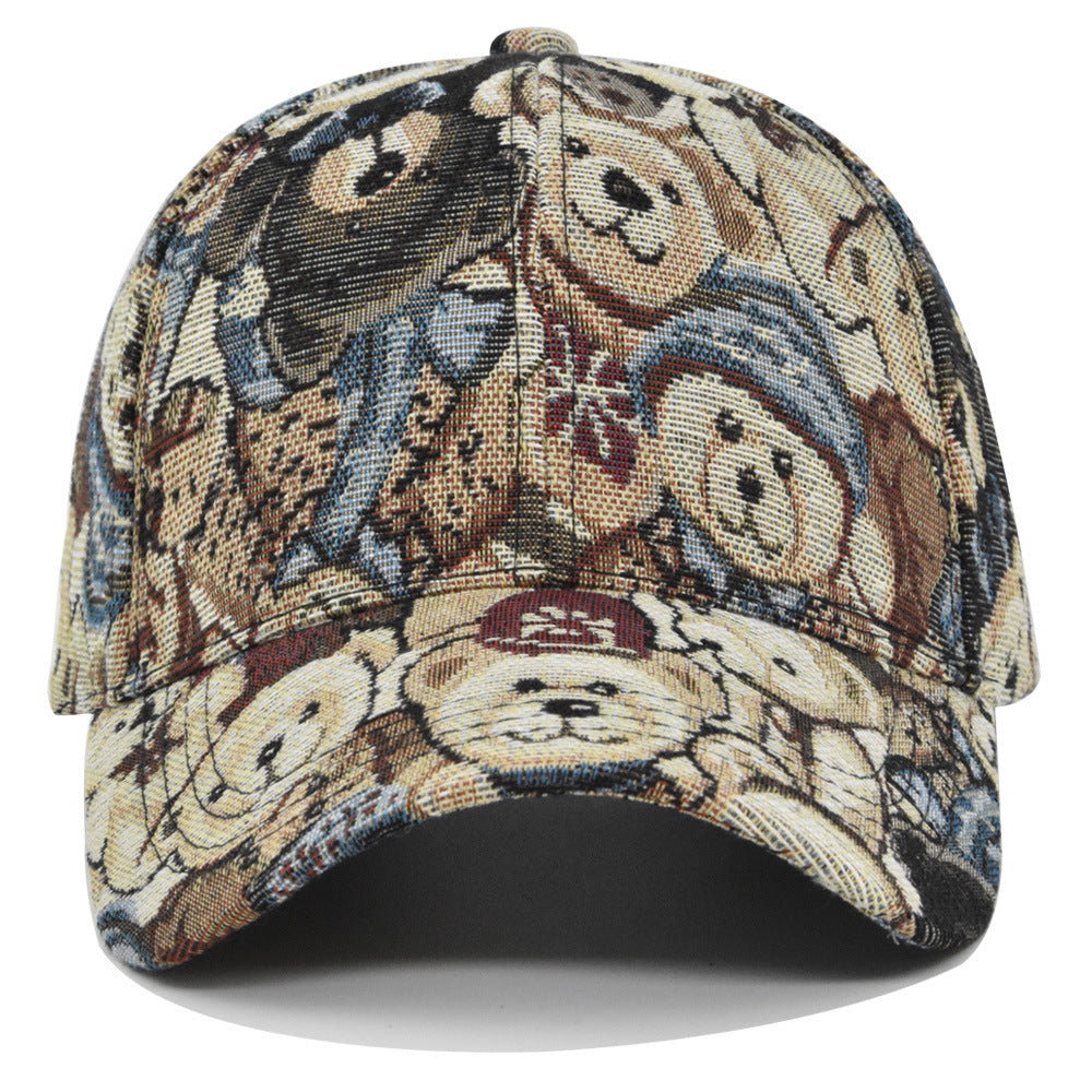 Korean Version Of Bear Baseball Cap Dog Printed Casual