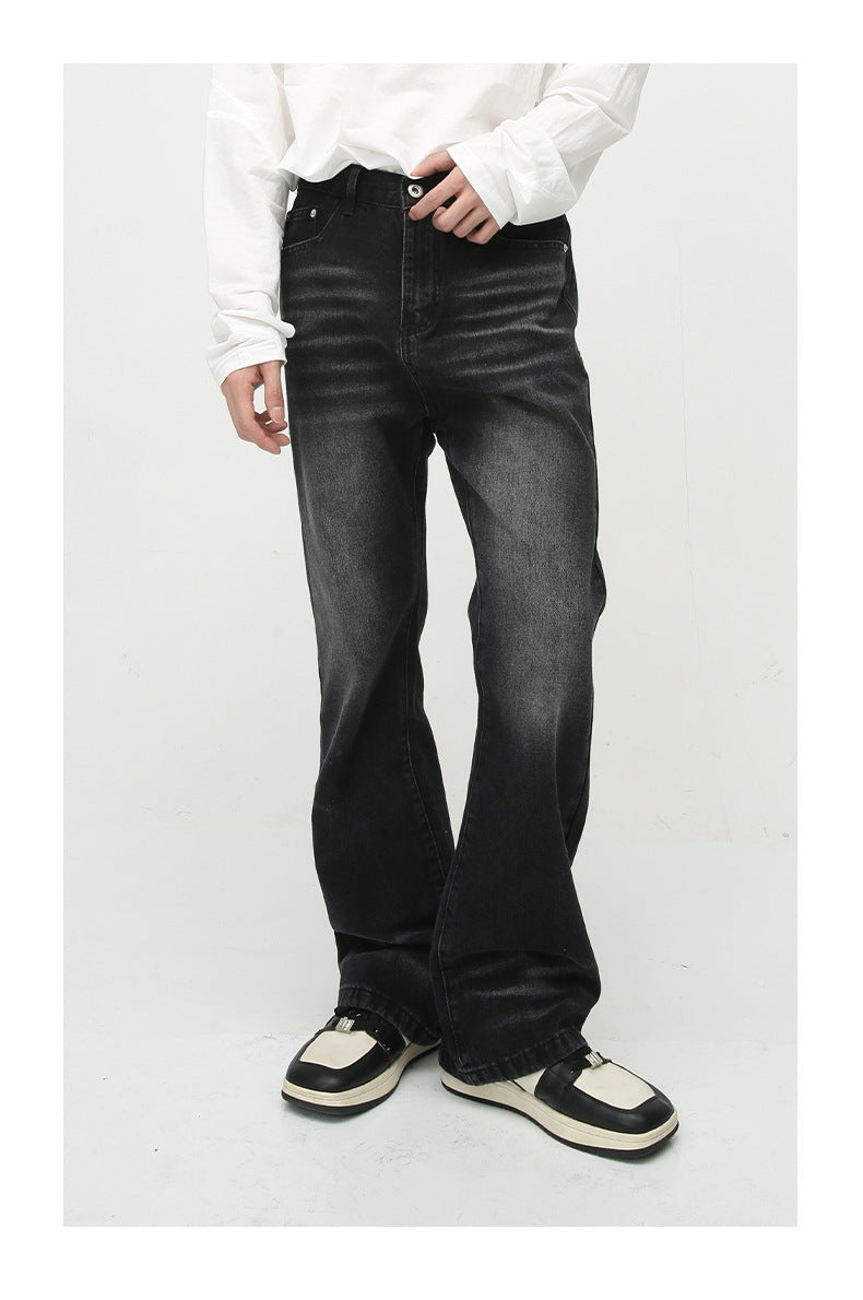 Loose Worn Looking Washed-out Slightly Flared Jeans Men