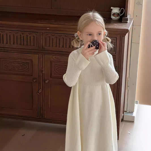 Children's Solid Color Baby Mid-length Sweater Skirt