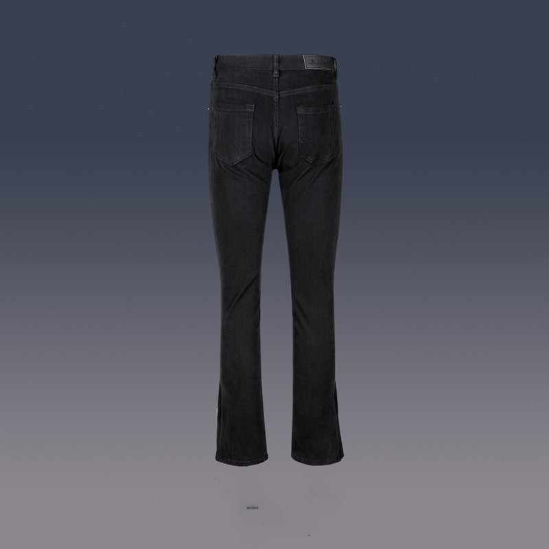 Zipper Cuffs Wide Leg Trousers Unisex Ripped
